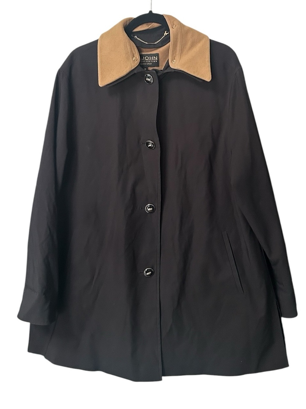 St. John Coat Collection A-Line Trench Coat Wool Blend Size Medium Button Front